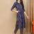Blue printed rayon stitched readymade suit