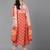 Orange embroidered rayon stitched readymade suit