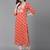 Orange embroidered rayon stitched readymade suit