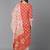 Orange embroidered rayon stitched readymade suit
