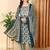 Navy blue embroidered rayon stitched readymade suit