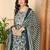 Navy blue embroidered rayon stitched readymade suit