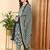 Navy blue embroidered rayon stitched readymade suit