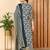 Navy blue embroidered rayon stitched readymade suit