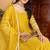 Yellow embroidered silk blend stitched readymade suit