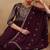Maroon embroidered georgette stitched readymade suit