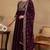 Maroon embroidered georgette stitched readymade suit