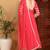 Pink embroidered silk blend stitched readymade suit