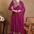 Pink embroidered silk blend stitched readymade suit