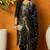 Navy blue embroidered chanderi stitched readymade suit