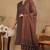 Navy blue printed blended cotton stitched readymade suit