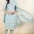 Blue printed pure cotton stitched readymade suit