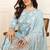 Blue printed pure cotton stitched readymade suit