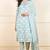 Blue printed pure cotton stitched readymade suit
