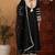 Black embroidered silk blend stitched readymade suit