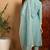Sea green embroidered silk blend stitched readymade suit