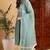 Sea green embroidered silk blend stitched readymade suit
