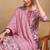 Pink printed rayon stitched readymade suit
