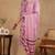 Pink printed rayon stitched readymade suit
