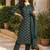 Green printed viscose rayon stitched readymade suit