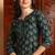Green printed viscose rayon stitched readymade suit