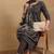 Black embroidered viscose rayon stitched readymade suit