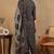 Black embroidered viscose rayon stitched readymade suit