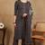 Black embroidered viscose rayon stitched readymade suit