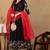 Black embroidered silk blend stitched readymade suit