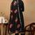 Black embroidered silk blend stitched readymade suit