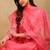 Pink embroidered silk blend stitched readymade suit