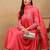Pink embroidered silk blend stitched readymade suit