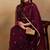 Purple embroidered silk blend stitched readymade suit