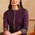 Purple embroidered silk blend stitched readymade suit