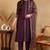 Purple embroidered silk blend stitched readymade suit