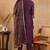 Purple embroidered silk blend stitched readymade suit