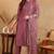 Pink embroidered silk blend stitched readymade suit