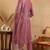 Pink embroidered silk blend stitched readymade suit