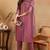 Pink embroidered silk blend stitched readymade suit