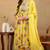 Yellow printed georgette stitched readymade suit