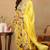 Yellow printed georgette stitched readymade suit