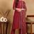 Red embroidered silk blend stitched readymade suit