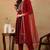 Maroon woven silk blend stitched readymade suit