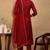 Maroon woven silk blend stitched readymade suit