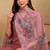 Mauve embroidered organza stitched readymade suit