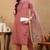 Mauve embroidered organza stitched readymade suit