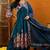 Blue printed silk blend stitched readymade suit