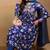 Blue printed georgette stitched readymade suit