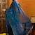 Blue printed silk blend stitched readymade suit
