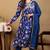 Blue printed georgette stitched readymade suit